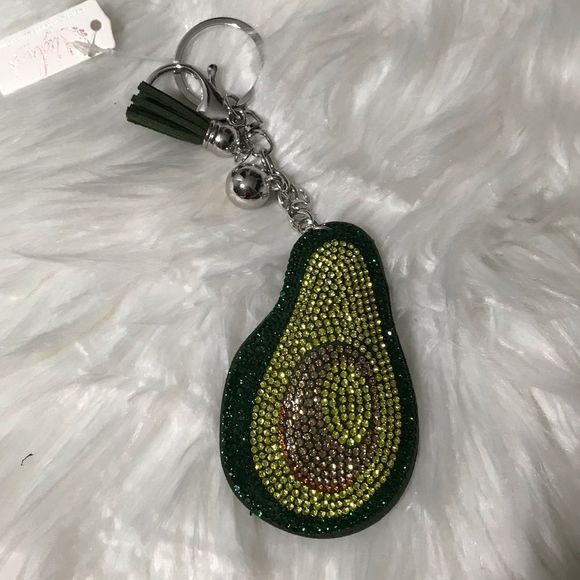Avocado Rhinestone Keychain - Picture 3 of 4
